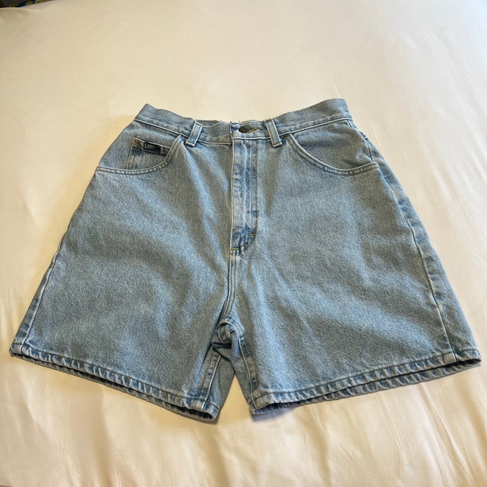 Lee Original Jeans Womens 10P Light Wash High Waisted Denim Shorts Vintage 90s